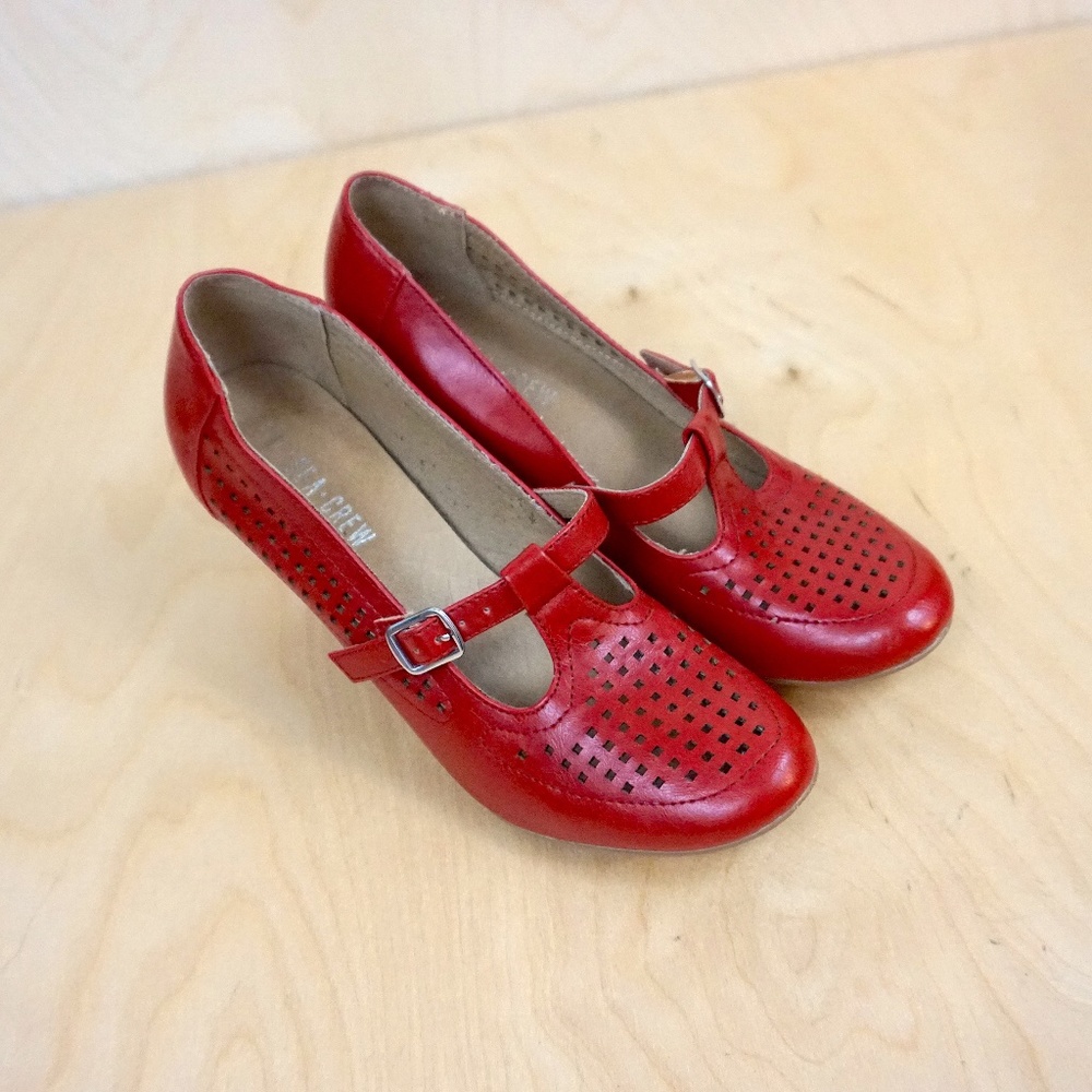ModCloth (Chelsea Crew) "Matilda" Retro Heels in Red